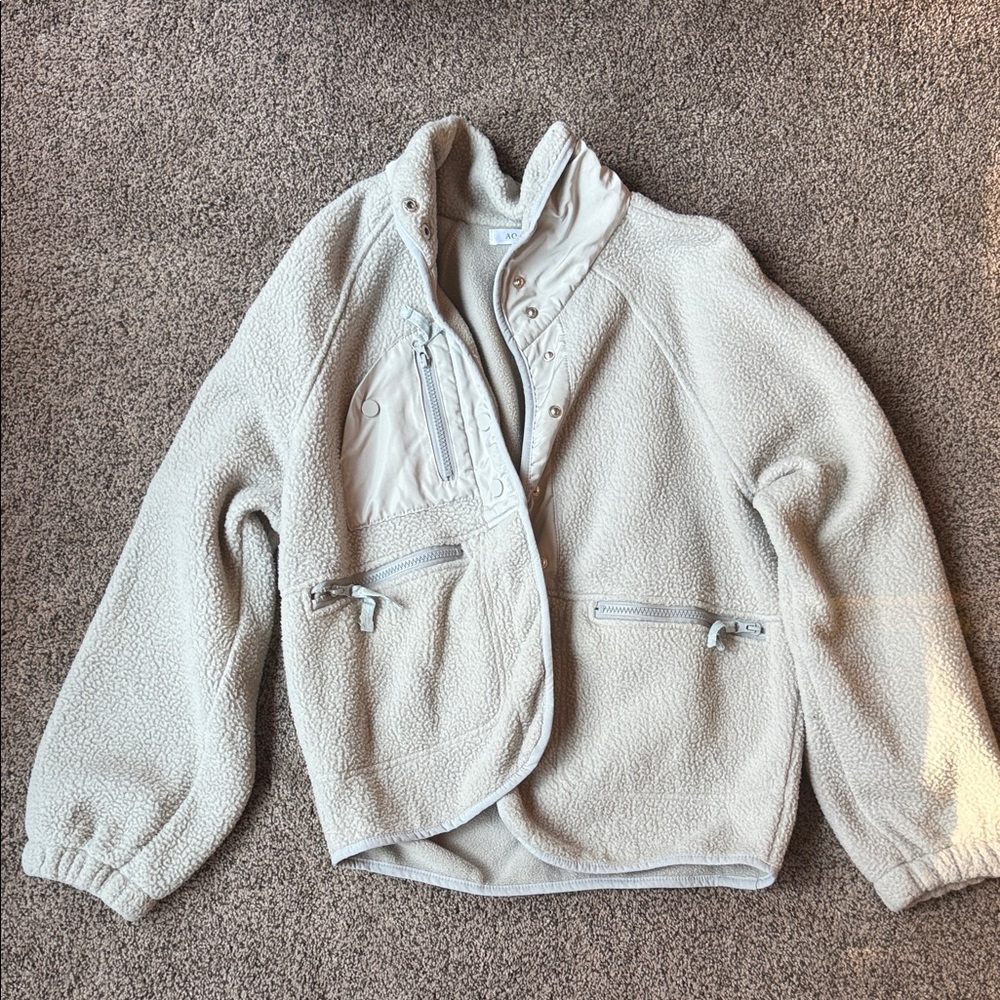 Women's Cream Fleece Jacket